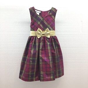 NWOT Bonnie Jean Girls Plaid Taffeta Dress 6